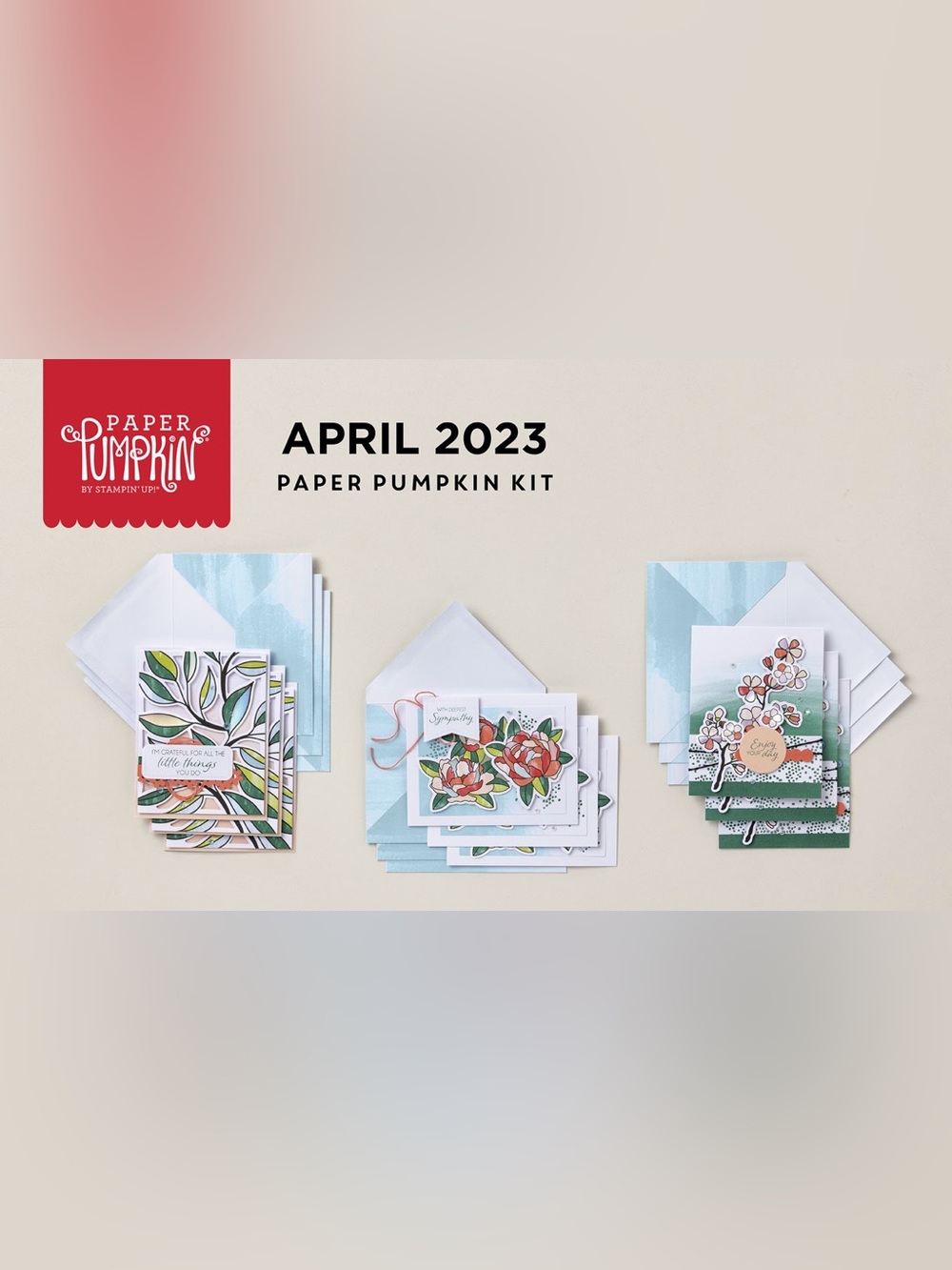 Paper Pumpkin by Stampin Up- April 2023 Floral Cardmaking Kit - Blue